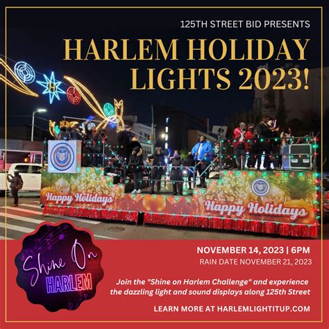 a vibrant crowd gathered for the annual Harlem Holiday Lights Event