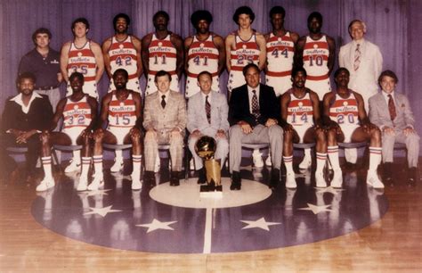 The Washington Bullets celebrating after winning a playoff series.