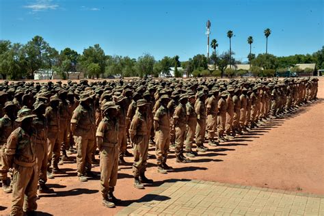 A South African Army training session shows recruits learning combat skills.