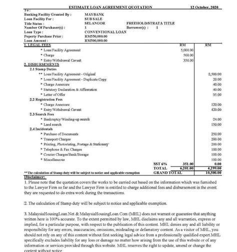 Close-up view of a loan agreement showing various fees in detail.
