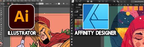 Two designers discussing Affinity and Adobe software features.