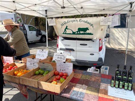 vendors selling fresh fruits and vegetables at the Farmers Market