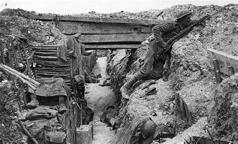 black and white image of soldiers in trenches during the Battle of the Somme