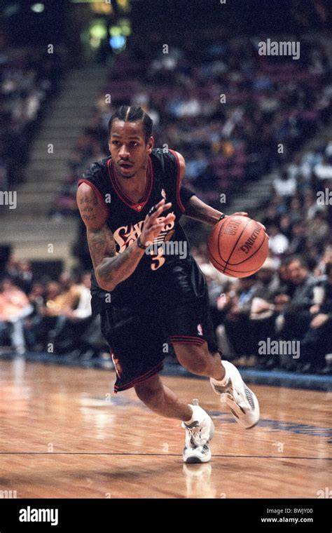 Allen Iverson in a game uniform on the court