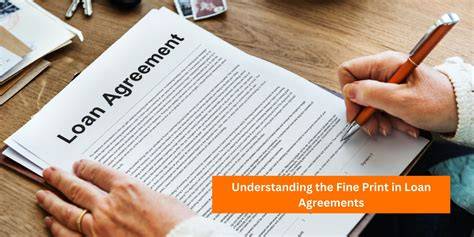 a close-up of fine print showing hidden fees in a loan agreement