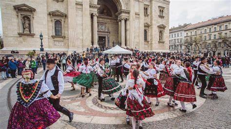 dancers performing traditional Hungarian dance at the festival