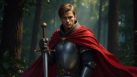 Hector de Maris battles a dragon in a dark, enchanted forest.