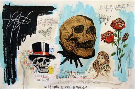 A Wes Lang artwork depicting a skull and eagle intertwined with cultural symbols.