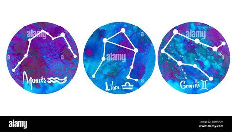 Gemini symbol displayed alongside Libra and Aquarius symbols in an artistic design.