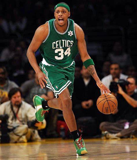 Paul Pierce dribbling the ball during a game.