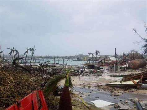 A scene depicting displaced families in the Abaco Islands following the hurricane's destruction.
