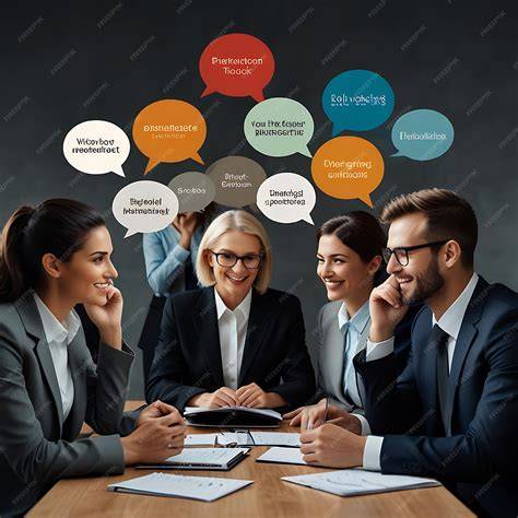 A project team is gathered in an office to communicate important project decisions.